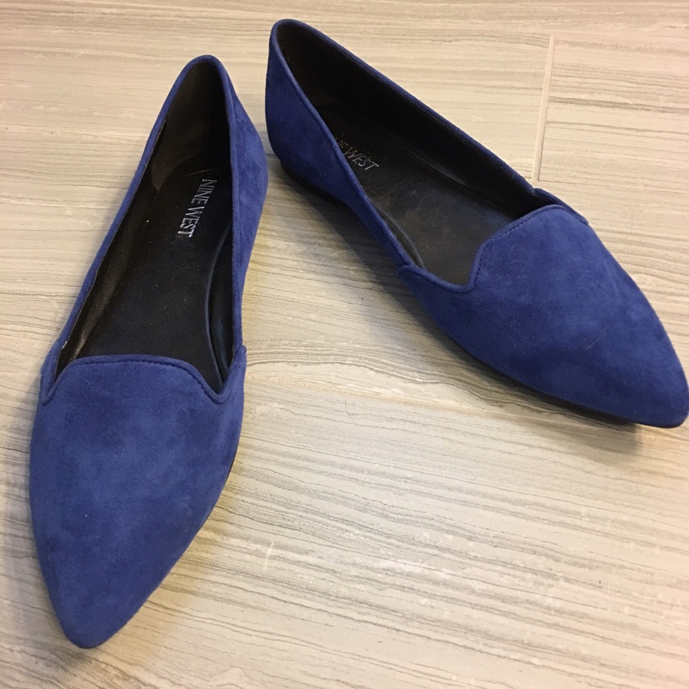 COPY - Cobalt blue suede flats. Never worn.
